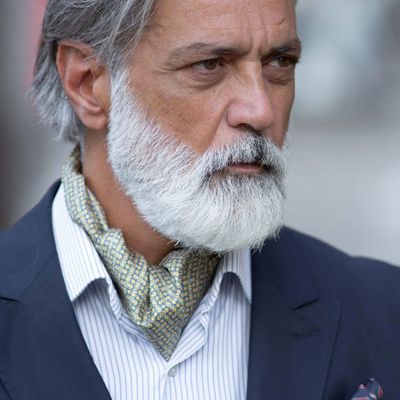 Condotti - Ascot Krawattenschal aus Seide Gelb - Blau