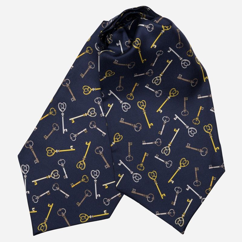 Castel Sant Angelo - Ascot Krawattenschal aus Seide navy blue