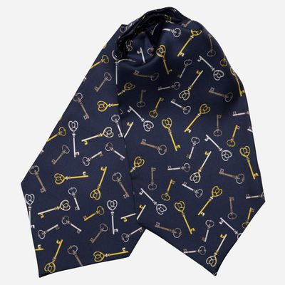 Castel Sant Angelo - Ascot Krawattenschal aus Seide navy blue