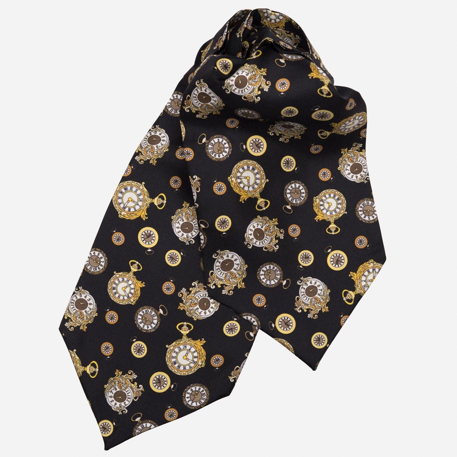 Gilded Keeper - Ascot Krawattenschal aus Seide schwarz