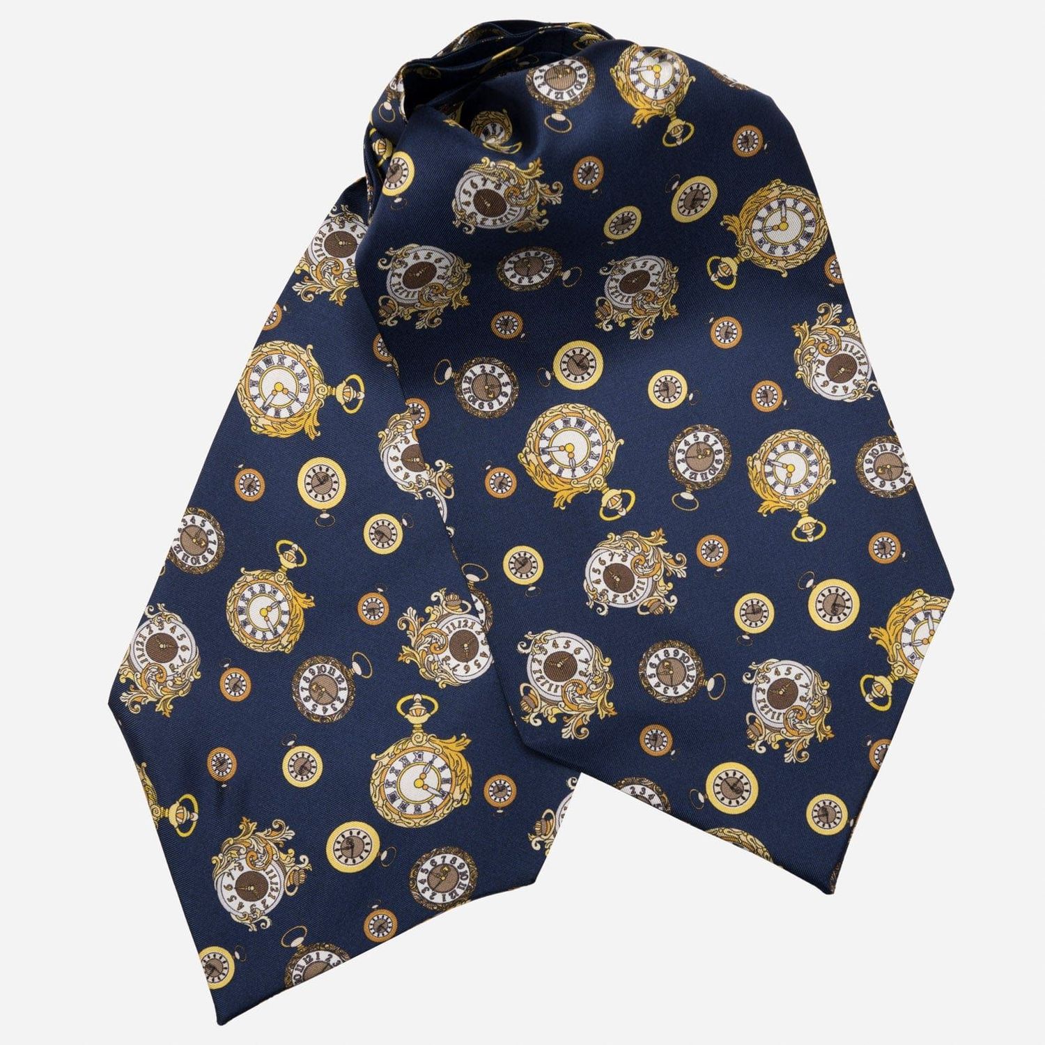 Gilded Keeper - Ascot Krawattenschal aus Seide navy