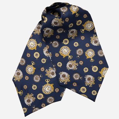 Gilded Keeper - Ascot Krawattenschal aus Seide navy