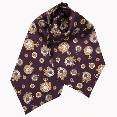 Gilded Keeper - Ascot Krawattenschal aus Seide Pflaume