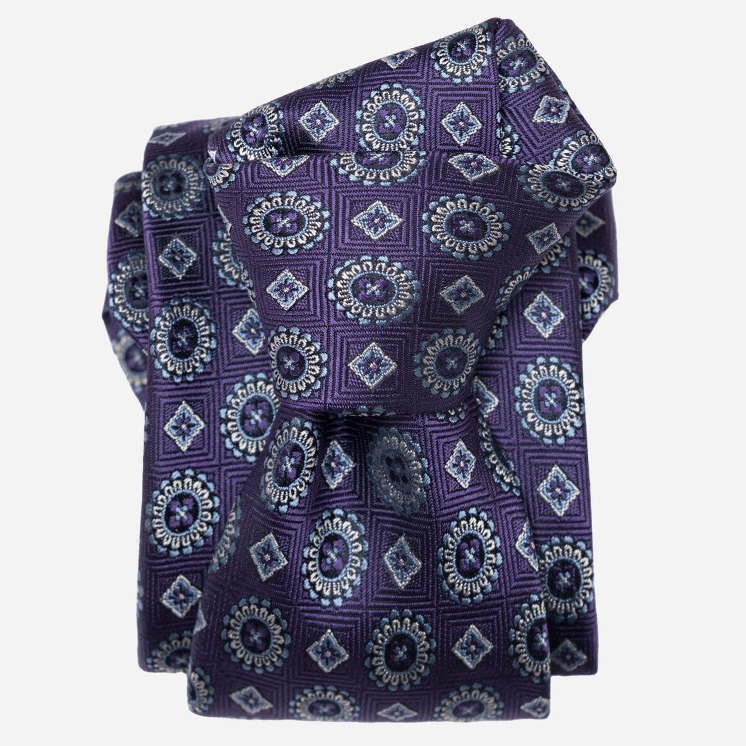 Ercole - Seidenjacquard Krawatte - Violett