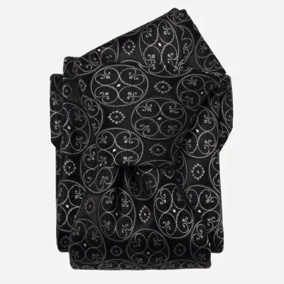 Palladio - Seidenjacquard Krawatte - schwarz