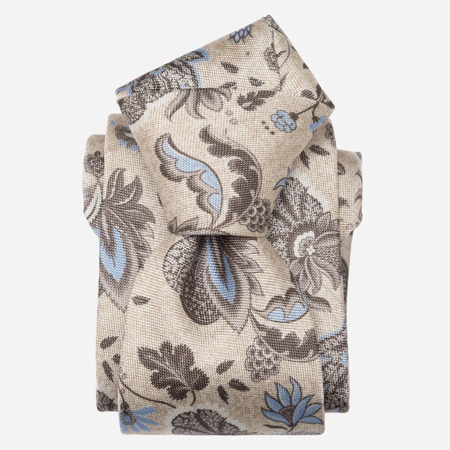 Medici - bedruckte Seidenkrawatte Beige