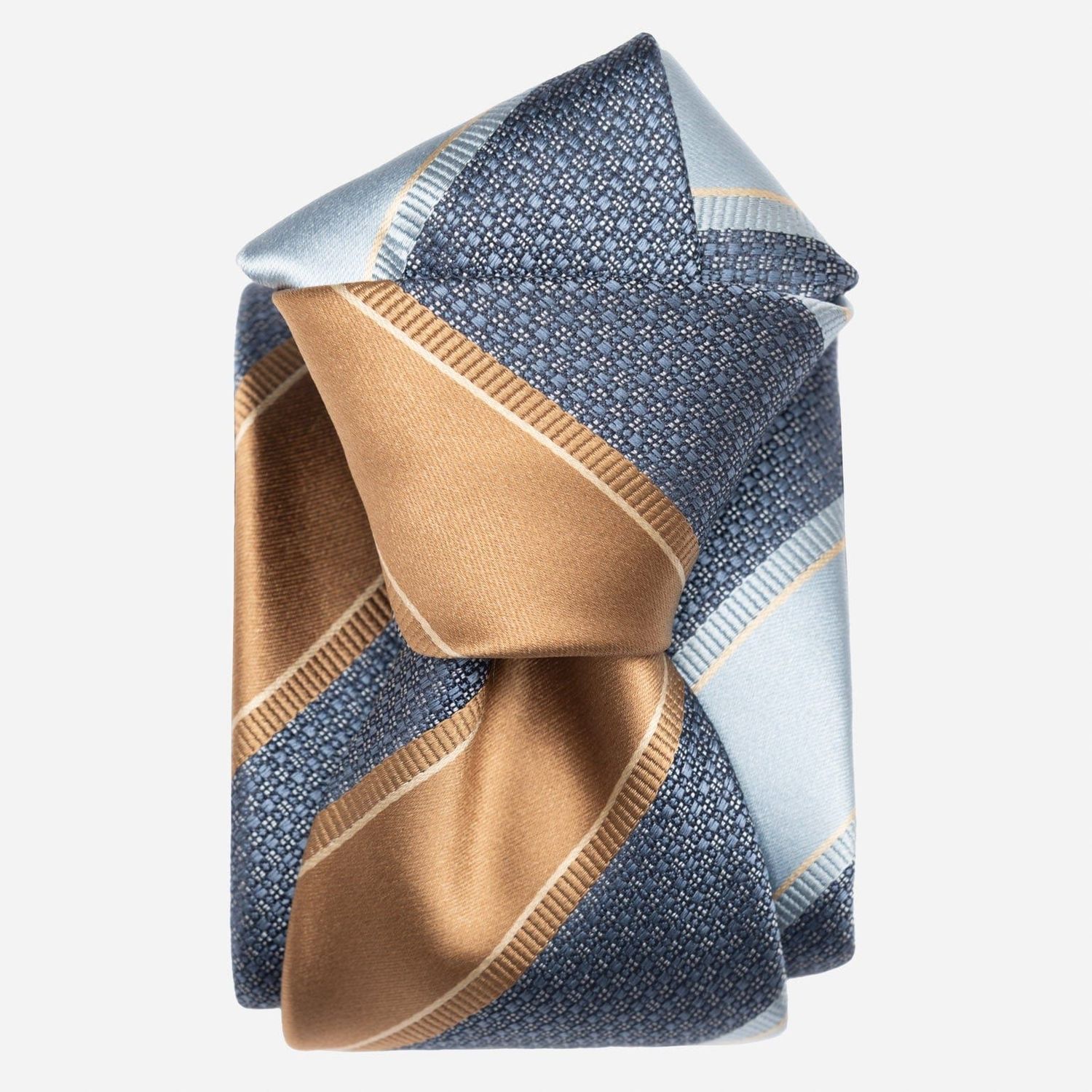Ferrari - Seidenjacquard Krawatte - Blau und Kupfer