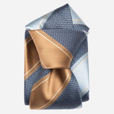 Ferrari - Seidenjacquard Krawatte - Blau und Kupfer Ferrari - Seidenjacquard Krawatte - Blau und Kupfer