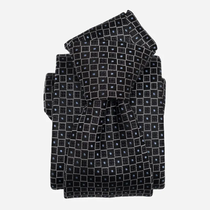 Ravenna - Seidenjacquard Krawatte - schwarz