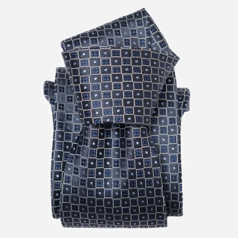 Ravenna - Seidenjacquard Krawatte - Blau