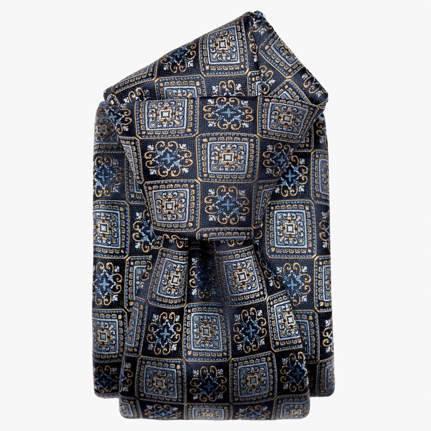 De Sica - Seidenjacquard Krawatte - Marineblau