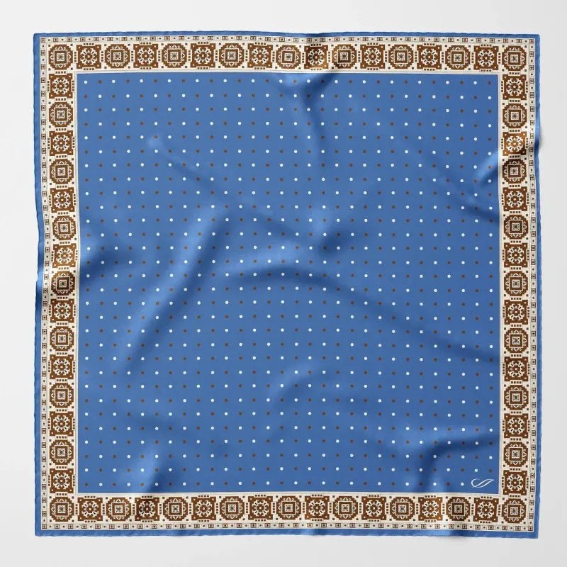 Bergamo - Seidenhalstuch - blau