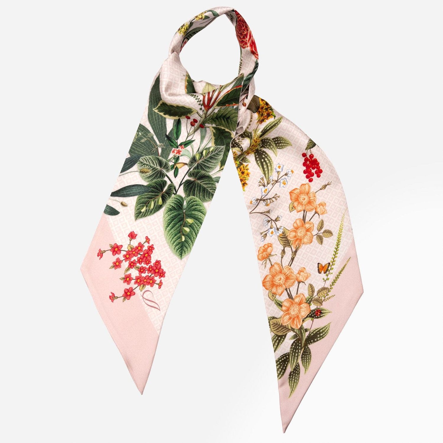 Ornella Bandeau aus Seide rosa - floral