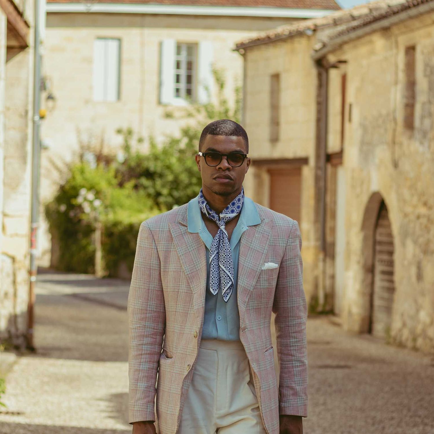 Feroni Seidenhalstuch Blau