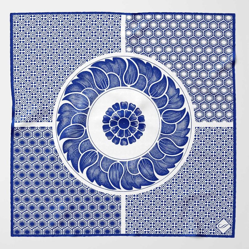 Feroni Seidenhalstuch Blau