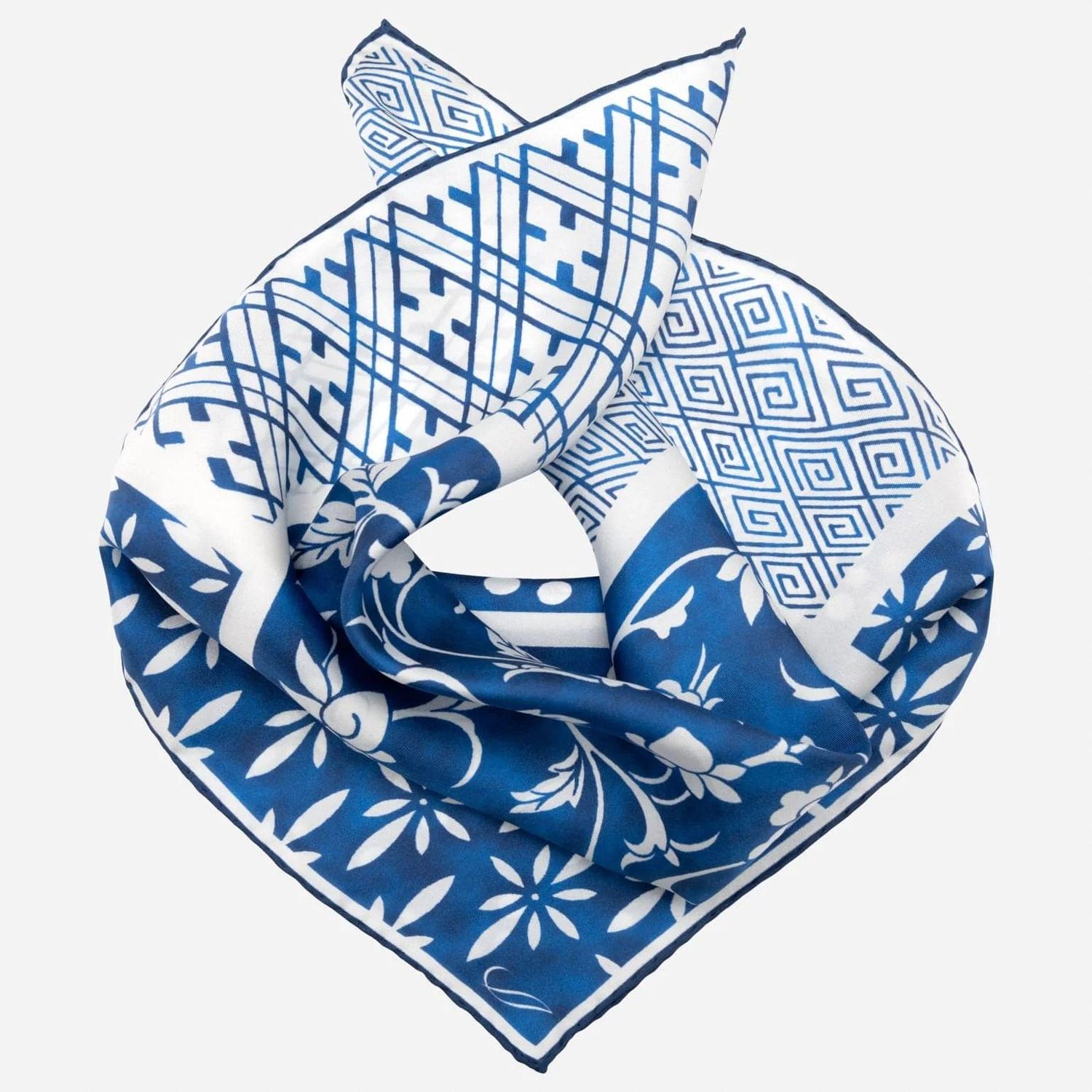 Nadia Bandana aus Seide Blau