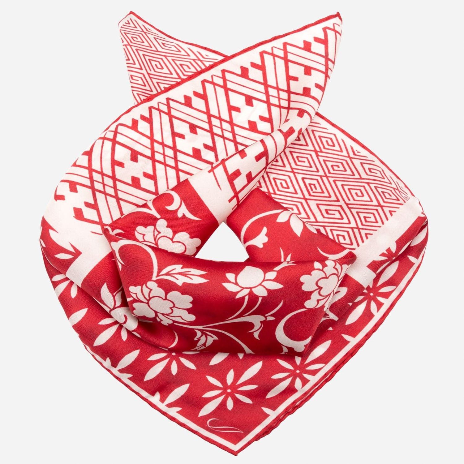 Nadia Bandana aus Seide Rot