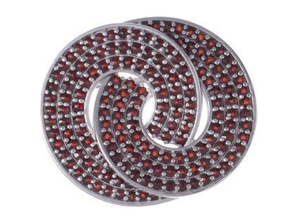Brosche Knote mit böhmischer Granat