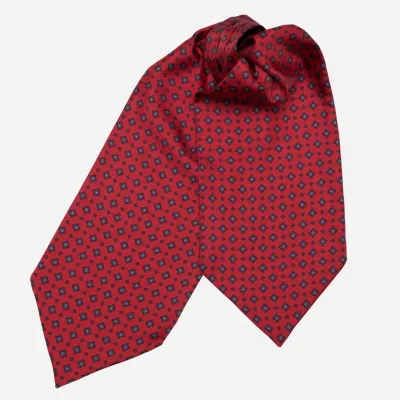 Corbara - Ascot Krawattenschal aus Seide - Dunkelrot