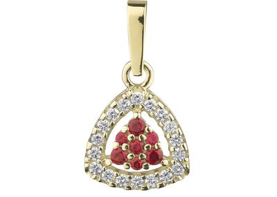 Anhänger Gelbgold mit böhmischem Granat und Diamant Anhänger Gelbgold mit böhmischem Granat und Diamant