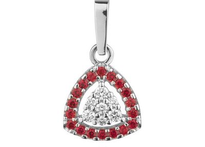 Anhänger Weißgold mit böhmischem Granat und Diamant Anhänger Weißgold mit böhmischem Granat und Diamant