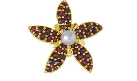 Brosche Perla mit böhmischer Granat