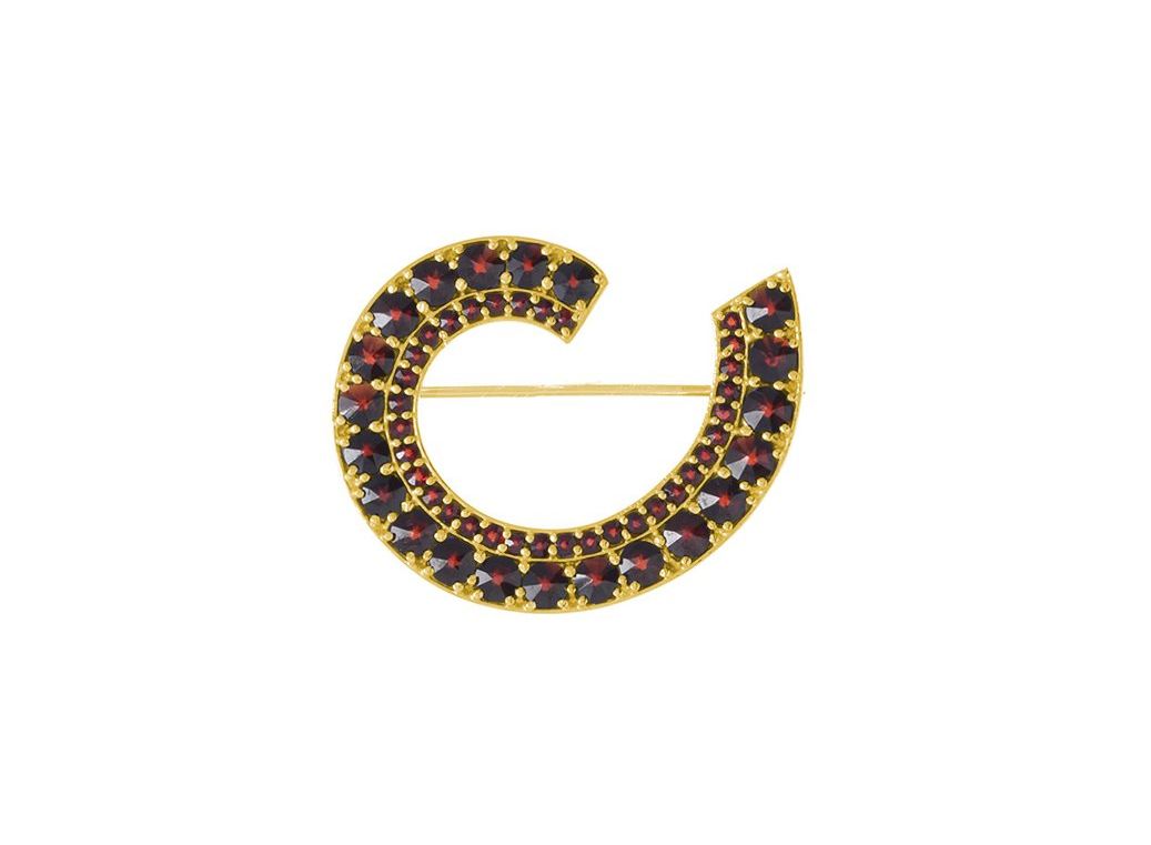 Brosche mit böhmischer Granat