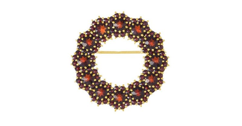 Brosche mit böhmischer Granat