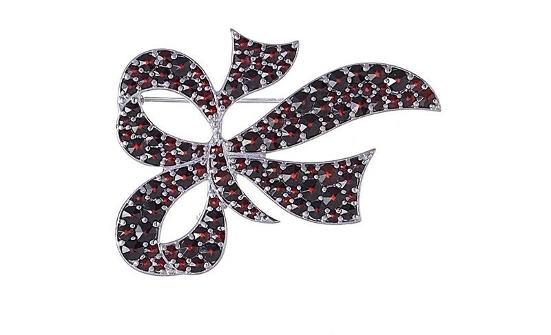 Brosche Schleife mit böhmischer Granat