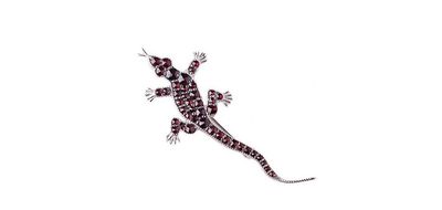 Brosche Eidechse böhmischer Granat