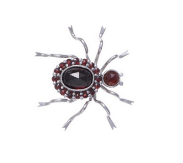 Brosche  mit böhmischer Granat Spinne