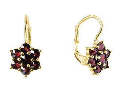 Ohringe böhmischer Granat Blume