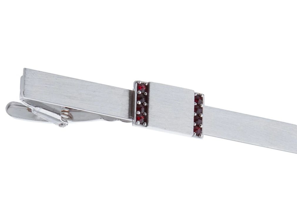 Krawattenklamme - böhmischer Granat