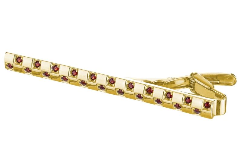 Krawattenklamme - böhmischer Granat vergoldet