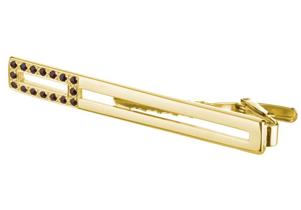 Krawattenklamme - böhmischer Granat vergoldet Krawattenklamme - böhmischer Granat vergoldet