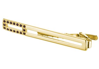 Krawattenklamme - böhmischer Granat vergoldet