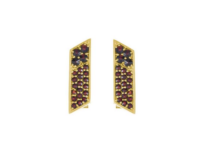 Manschettenknöpfe - böhmischer Granat vergoldet