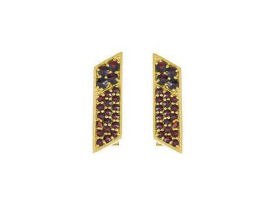 Manschettenknöpfe - böhmischer Granat vergoldet