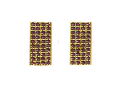 Manschettenknöpfe - böhmischer Granat vergoldet