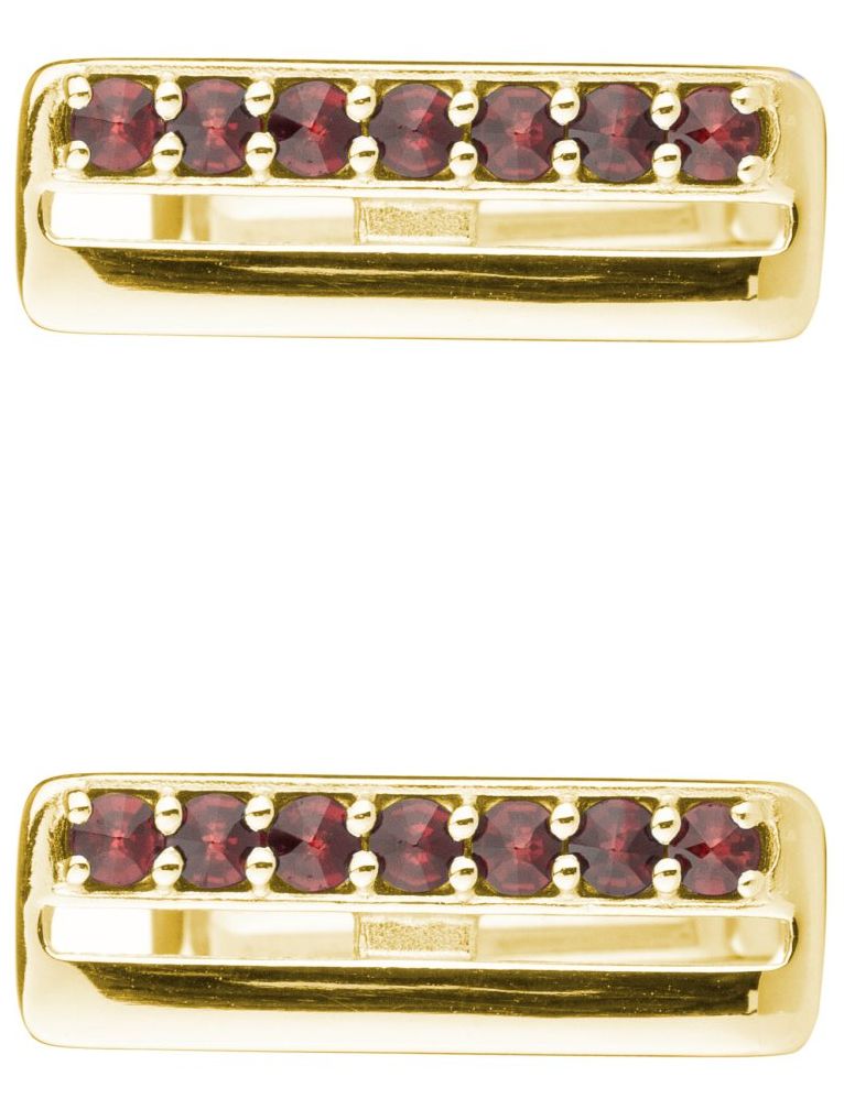 Manschettenknöpfe - böhmischer Granat vergoldet Manschettenknöpfe - böhmischer Granat vergoldet