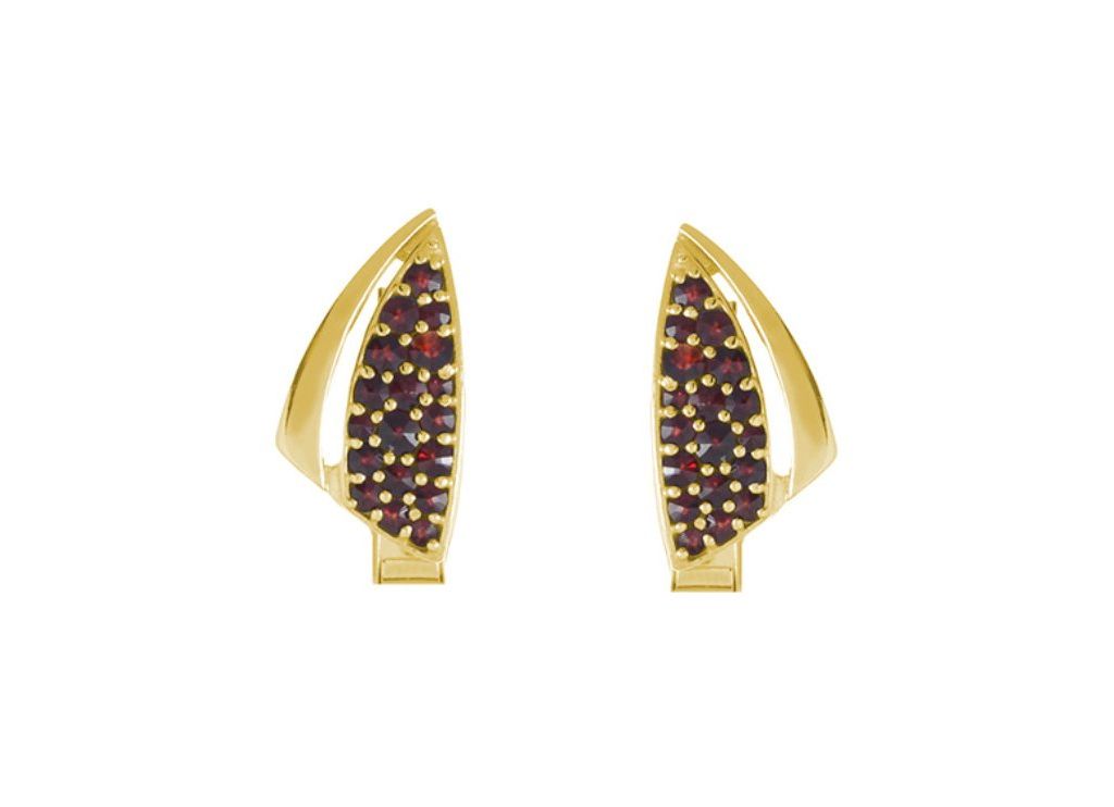 Manschettenknöpfe - böhmischer Granat vergoldet Manschettenknöpfe - böhmischer Granat vergoldet