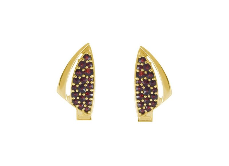 Manschettenknöpfe - böhmischer Granat vergoldet