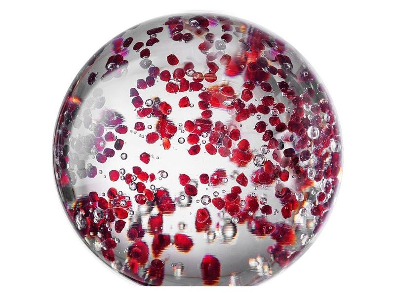 Glaskugel mit böhmischen Granaten - Beschwerer