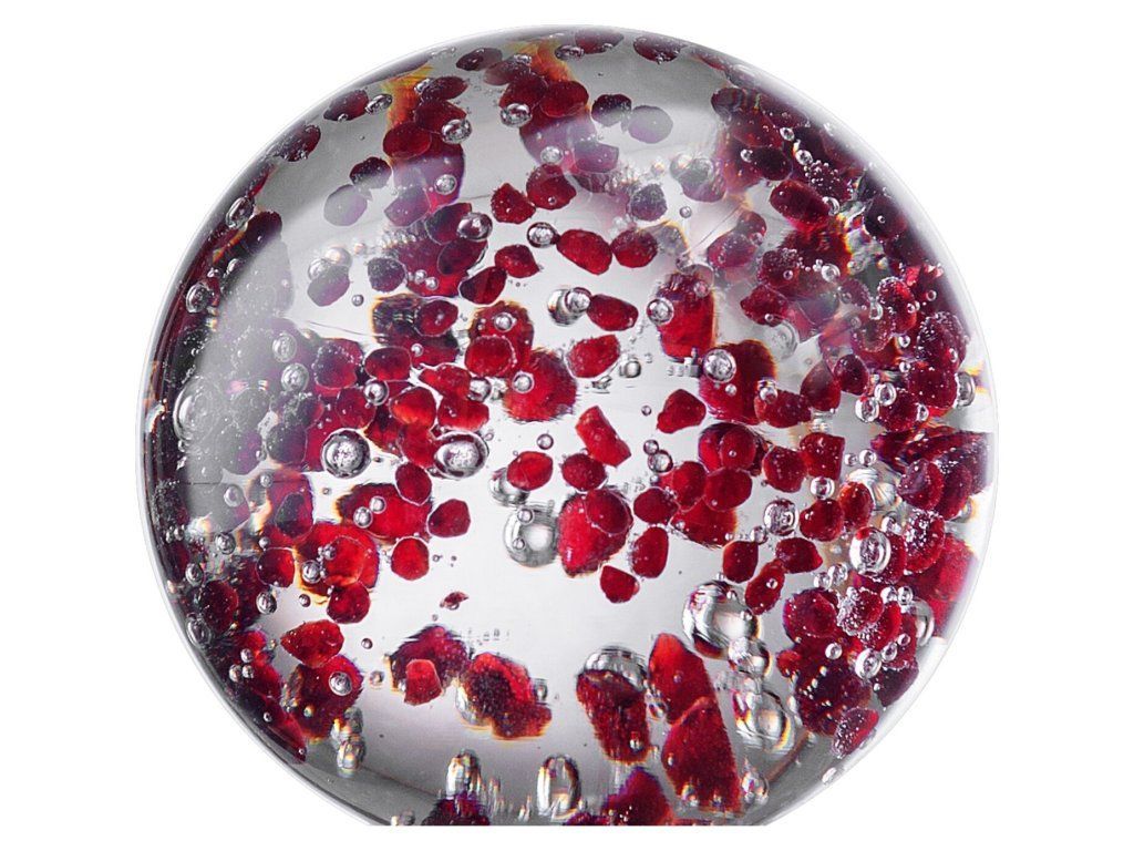 Glaskugel mit böhmischen Granaten - Beschwerer Glaskugel mit böhmischen Granaten - Beschwerer