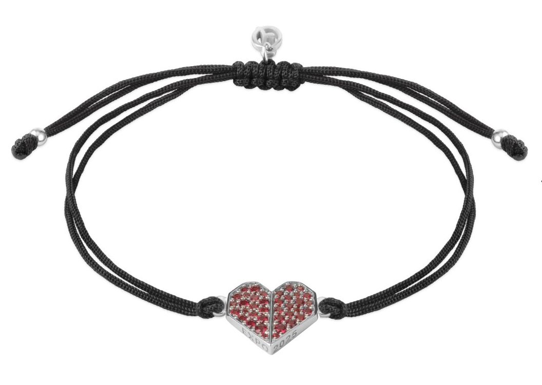 Silberarmband mit Granatstein Shamballa - Herz Silberarmband mit Granatstein Shamballa - Herz