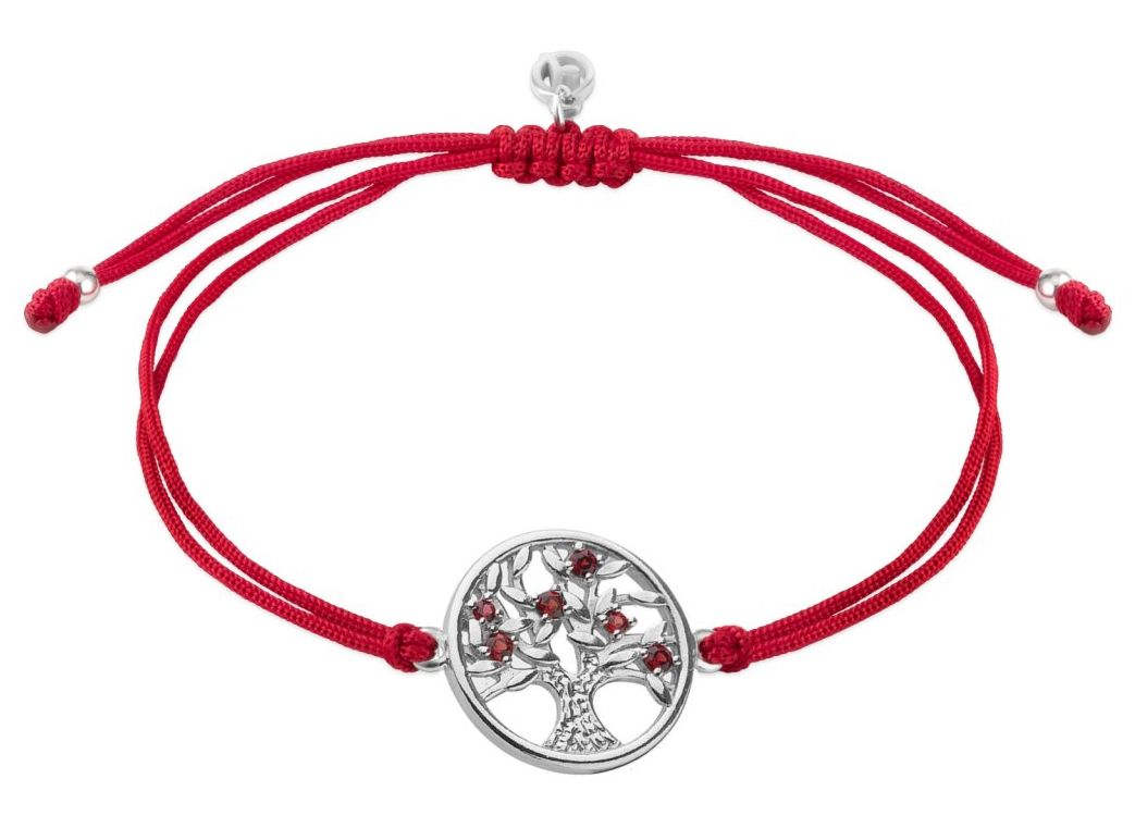 Silberarmband mit Granatstein Shamballa - Baum des Lebens Silberarmband mit Granatstein Shamballa - Baum des Lebens