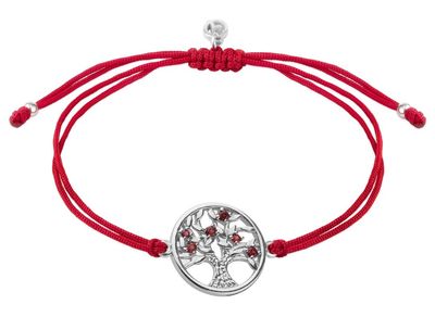 Silberarmband mit Granatstein Shamballa - Baum des Lebens Silberarmband mit Granatstein Shamballa - Baum des Lebens