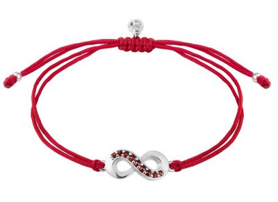 Silberarmband mit Granatstein Shamballa Unendlichkeit Silberarmband mit Granatstein Shamballa Unendlichkeit