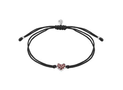 Silberarmband mit Granat für Mädchen - klein Herz