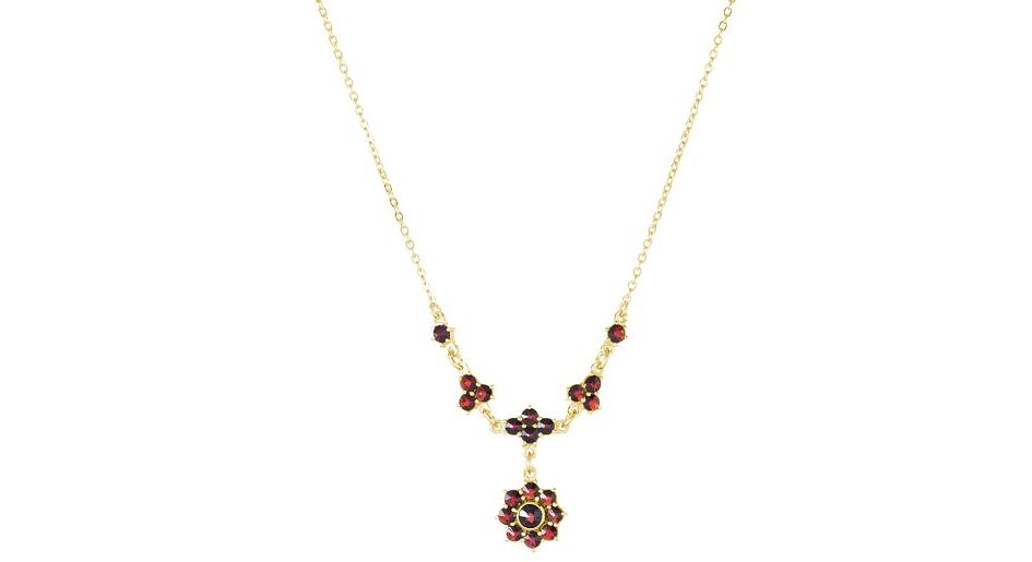 Halskette mit böhmischem Granat Halskette mit böhmischem Granat